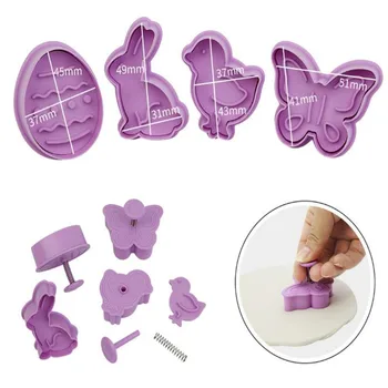 

4PCs/ Set Cookie Stamp 3D Butterfly Form Biscuit Plunger Cutter Baking Christmas Cake Decorating Tools selo carimbo de biscoito