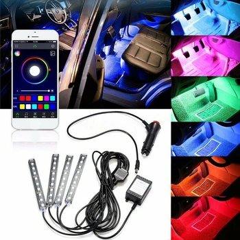 

Car Ambient Light Interior Strip Phone Bluetooth APP Control DC 12V 12cm 4x