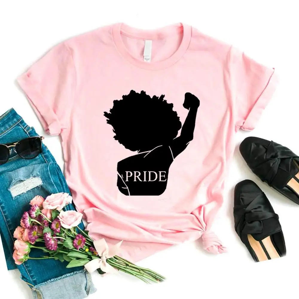 Black pride africa power Print женская футболка хлопок хипстер забавная футболка подарок леди Юн Девушка Топ тройник 6 цветов Прямая поставка ZY-485