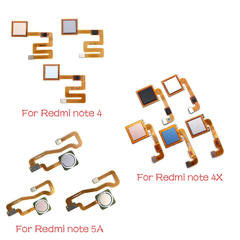 Главная Кнопка отпечатков пальцев Сенсорный ID сенсор гибкий кабель лента для Xiaomi Redmi Note 4 4X5 5A 3 Pro запасные части