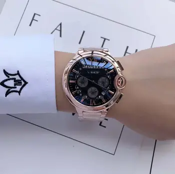 

Rose gold luxury brand men Automatic watch Glass open back 44mm 1:1 AAA quality All sub dials works