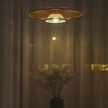 

Creative Handmade Crafts Chandeliers Bamboo Art hanging Lampshade decoration Cafe Clothing Lamps Indoor Pendant lamp