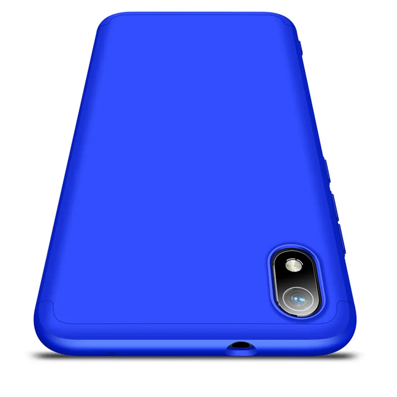 blue case 360 Защитный Передний+ задний стекло чехол huawei honor 7c aum-l41 7c pro Жесткий армированный чехол honor 8a 8 a case телефона чехлы на honor 7c pro чехол хонор 7с aum-l41 чехол хонор 8a хонор 8 а чехол хонор 7с про - Цвет: blue case