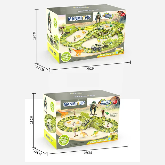 Dinosaur Electric Rail Car Children DIY Roller Coaster Puzzle Car Building Toy Boys And Girls Disassemble Dinosaur Paradise Toys 2