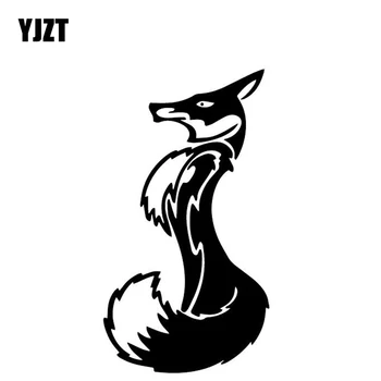 

YJZT 8.6CM*15.8CM Fox Bumper Decorate Car Sticker Vinyl Decal Accessories Pattern Black/Silver C4-2529