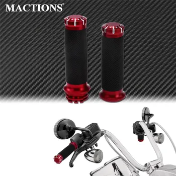 

Motorcycle 1'' Hand Grips 25mm Red Handle Bar Grip Non-Slip For Harley VRSC Sportster XL 883 1200 XR Dyna Softail Touring Custom
