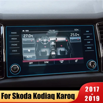 

For Skoda Kodiaq Karoq 2017 2018 2019 2020 Tempered Glass Car Navigation Screen Protector Touch Display Film protective Sticker