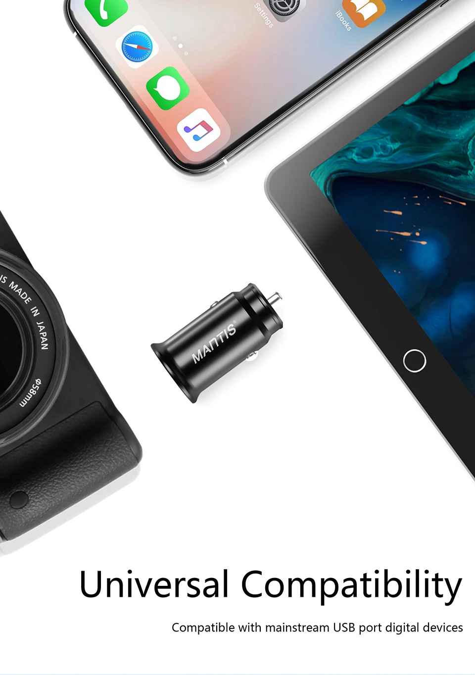 MANTIS 4.8A Мини Автомобильное зарядное устройство Быстрая зарядка двойной USB Автомобильное зарядное устройство для iphone samsung S8 S9 S10 адаптер планшета для мобильного телефона в автомобиле