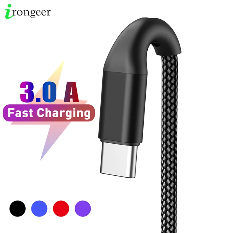 Кабель USB Type-C для Samsung S20 S10 Plus Xiaomi провод быстрой зарядки USB-C зарядное устройство