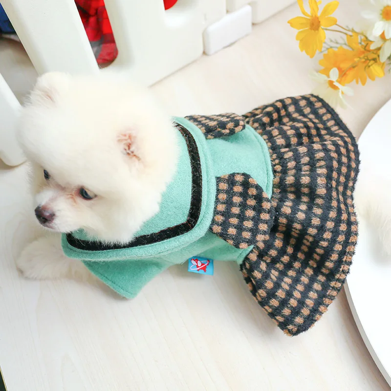 熊耳朵翻领裙_7714