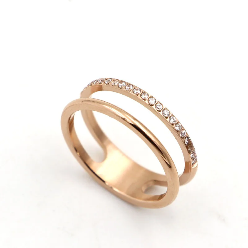 

Beautiful Hollow Double Layer Inlaid Zircon Ring For Women Love Gift Stainless Steel Gold Wedding Ring Jewelry Drop Shipping 715
