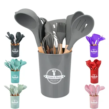 

11pcs Silicone Kitchenware Cooking Utensils Set Heat Resistant Kitchen Non-Stick Cooking Utensils Baking Tools