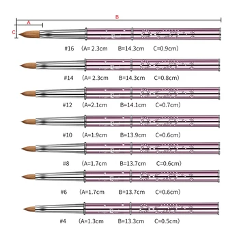 

New 1PCS 100% Kolinsky Sable Acrylic Nail Brush UV Poly Gel Brush DIY Painting Drawing Carving Pen Manicure Tools Nail Brush
