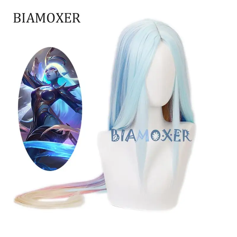 Парик для косплея LOL Dawnbringer Ночная кожа сорака 120 см длинные прямые смешанные