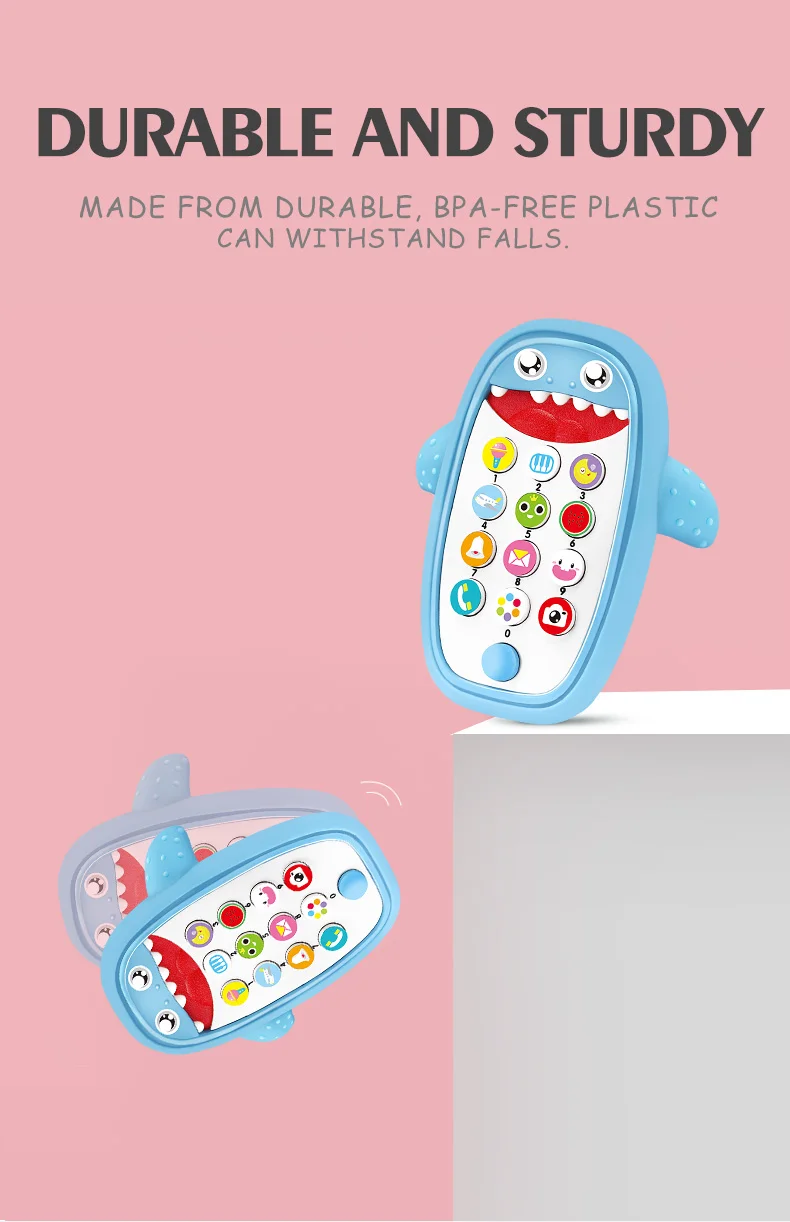Детская погремушка кровать игрушка английский телефон Акула Музыка Мобильный для ребенка мультфильм коляска образование новорожденный 0-12 месяцев Младенец Малыш
