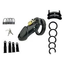 Men Male Penis Cage Chastity Device Cage with 5 sizes Rings & Lock & Keys Penis Ring Sex Toys for Men