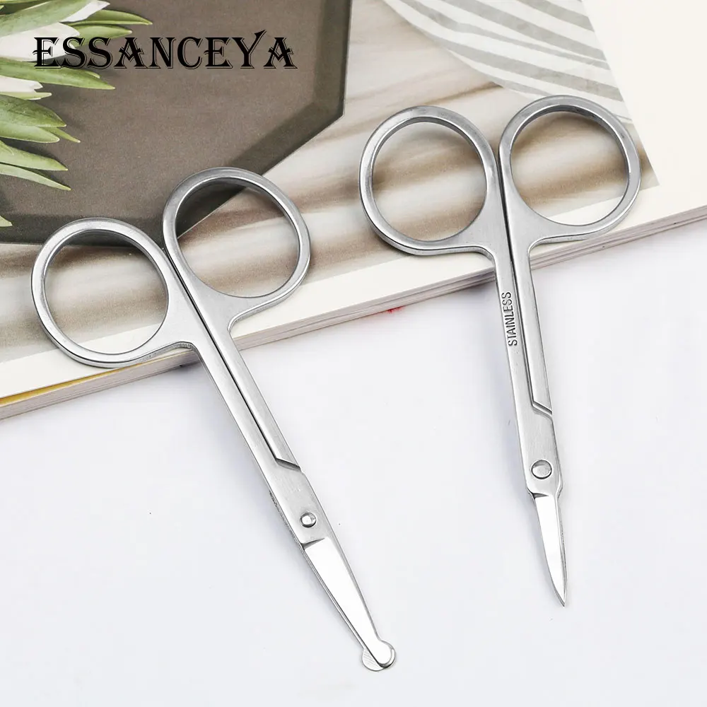 ESSANCEYA 2 шт. из нержавеющей стали острый кончик бровей ножницы для макияжа нос волосы Маникюр Обрезка лица scissor ножницы макияж инструменты
