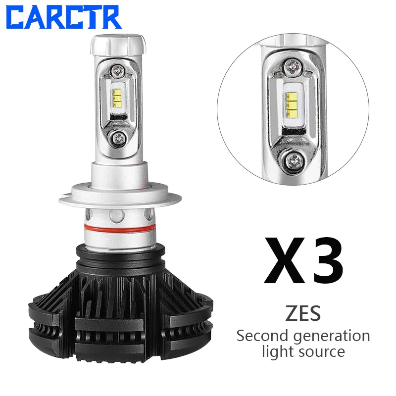 CARCTR 2 предмета светодиодный лампы для автомобилей H1 H3 H4 HB2 9003 9005 H10 H8 H9 H11 880 881 H27 9008