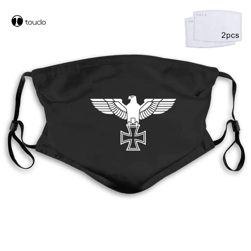 Imperial Eagle - Iron Cross-Anteriore E Posteriore Iron Cross Face Mask Filter Pocket Cloth Riutilizzabile Lavabile
