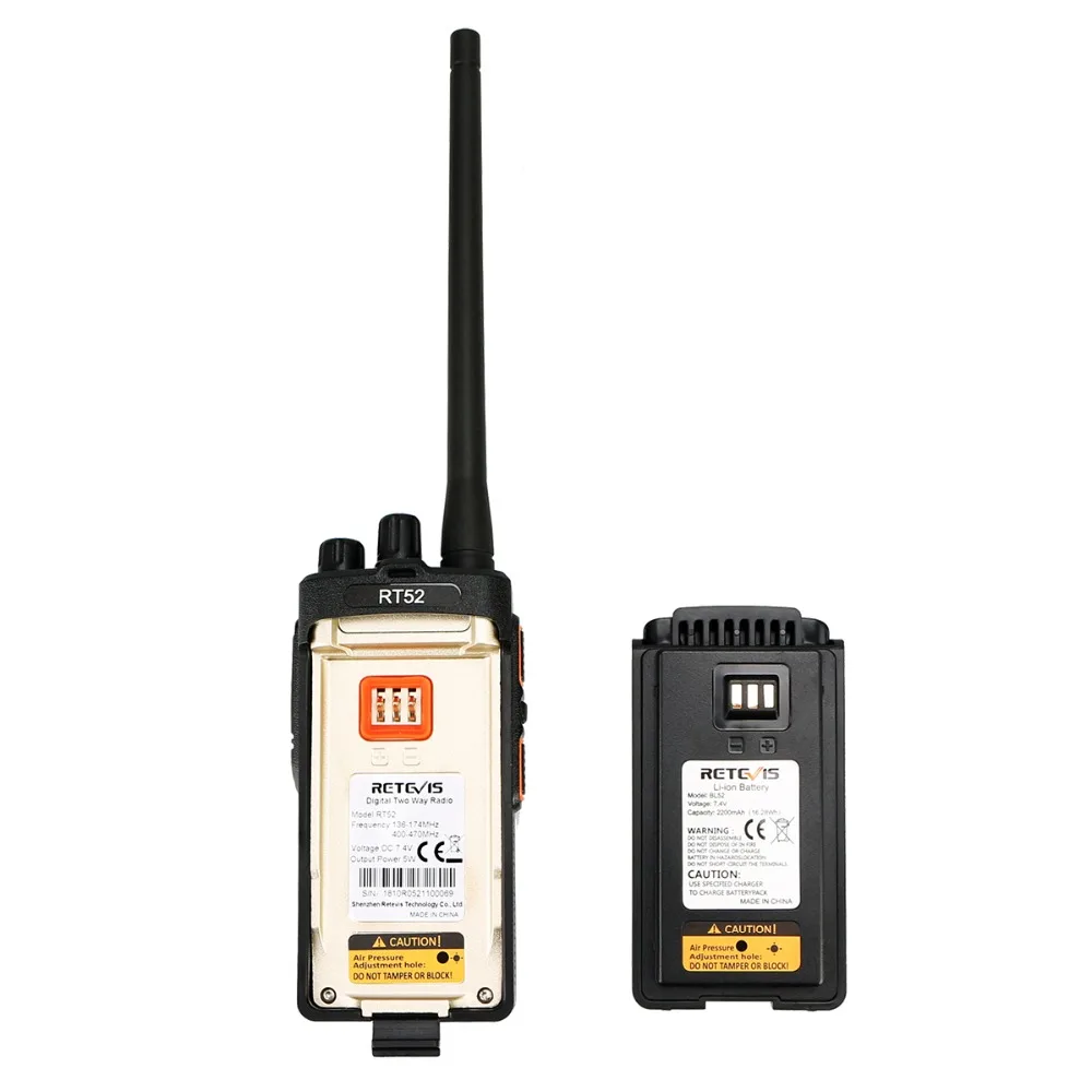 Retevis RT52 цифровой двухдиапазонный gps DMR Радио рация VHF UHF двойной PTT до 4000 каналов двухстороннее радио портативный