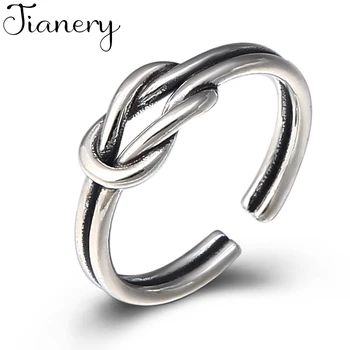 

JIANERY New Trendy 925 Sterling Silver Heart Rings For Women Men Boho Vintage Jewelry Adjustable Size Finger Rings