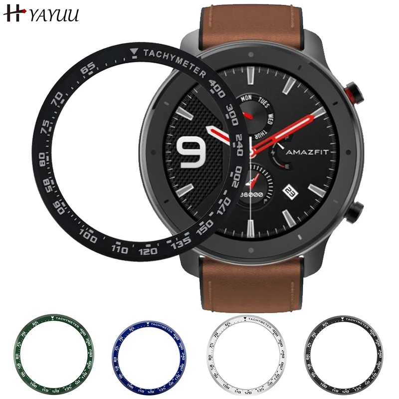 Чехол YAYUU для Xiaomi Amazfit GTR 47 мм Классическая клейкая рамка с кольцом металлическая