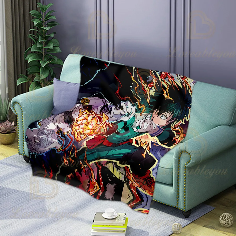 

New Arrival Anime My Hero Academia Soft Warm Coral Fleece Throw Sleeping Blanket Rug Plush Christmas Gift