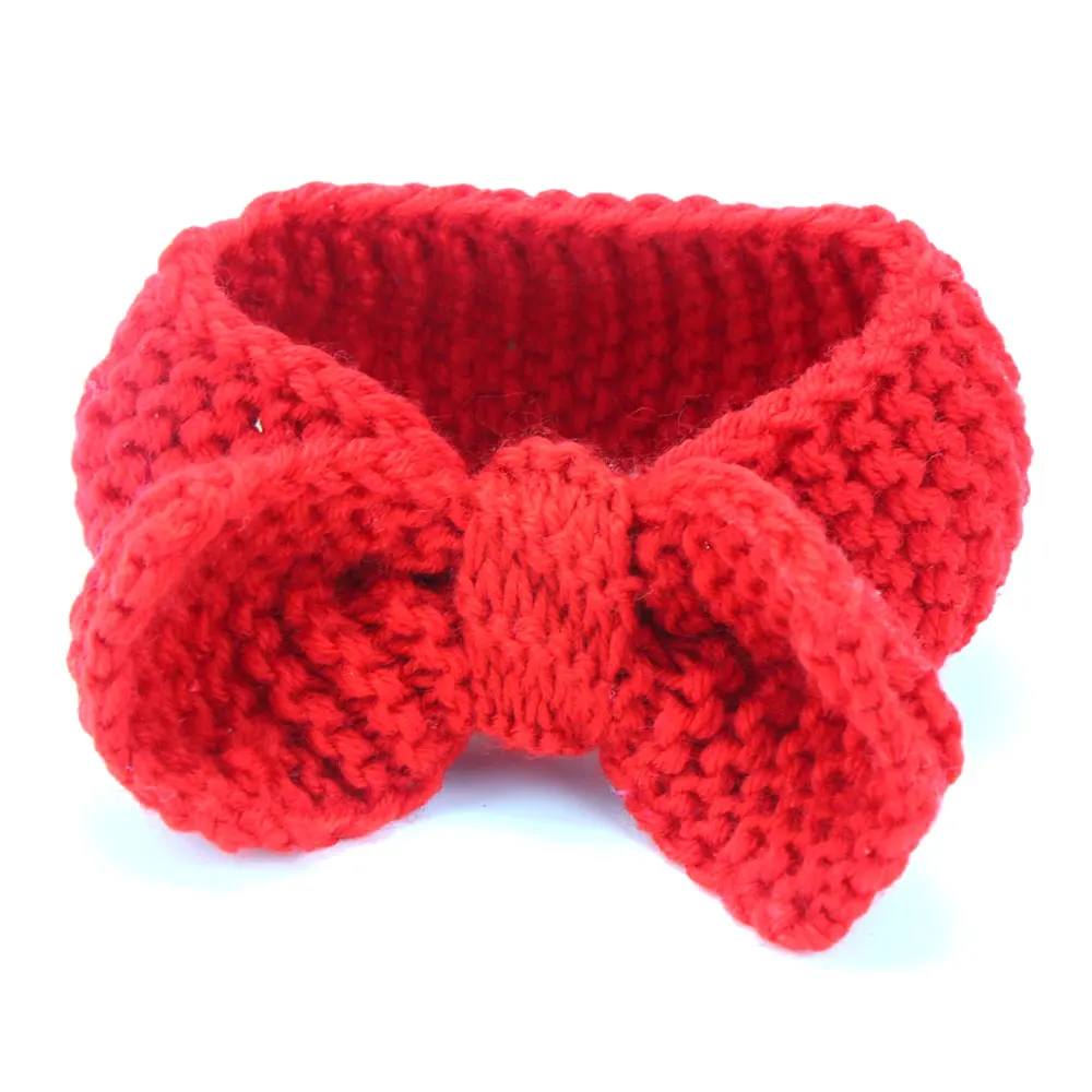 1Pcs Baby Toddler Little Girl Winter Cute Bowknot Crochet Knit Headband Hairband Ear Warmer