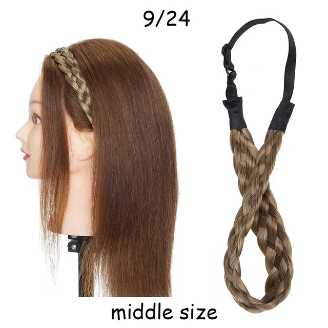 BENEHAIR Synthetic Braided Headbands Fake Hair Plaited Hair Band Braiding Hair Accessories Hair Extension Hairpiece For Women M-9-24