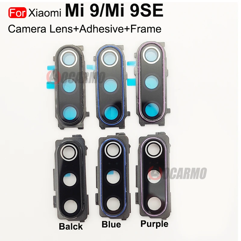 For Xiaomi Mi 8 9 9SE Back Camera Lens With Frame Adhesive Sticker Replacement Parts camera lens mobile phone lens phone lens camera lens replacement