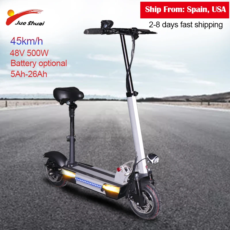 10 дюймов 48V500W электрический скутер 45км/ч для взрослых kick e с 26AH литий Батарея Байк