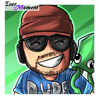 

Ever Moment Diamond Painting Picture Of Rhinestone Smile Guy Sunglasses Full Square Drill Diamond Embroidery Decoration 3F2282