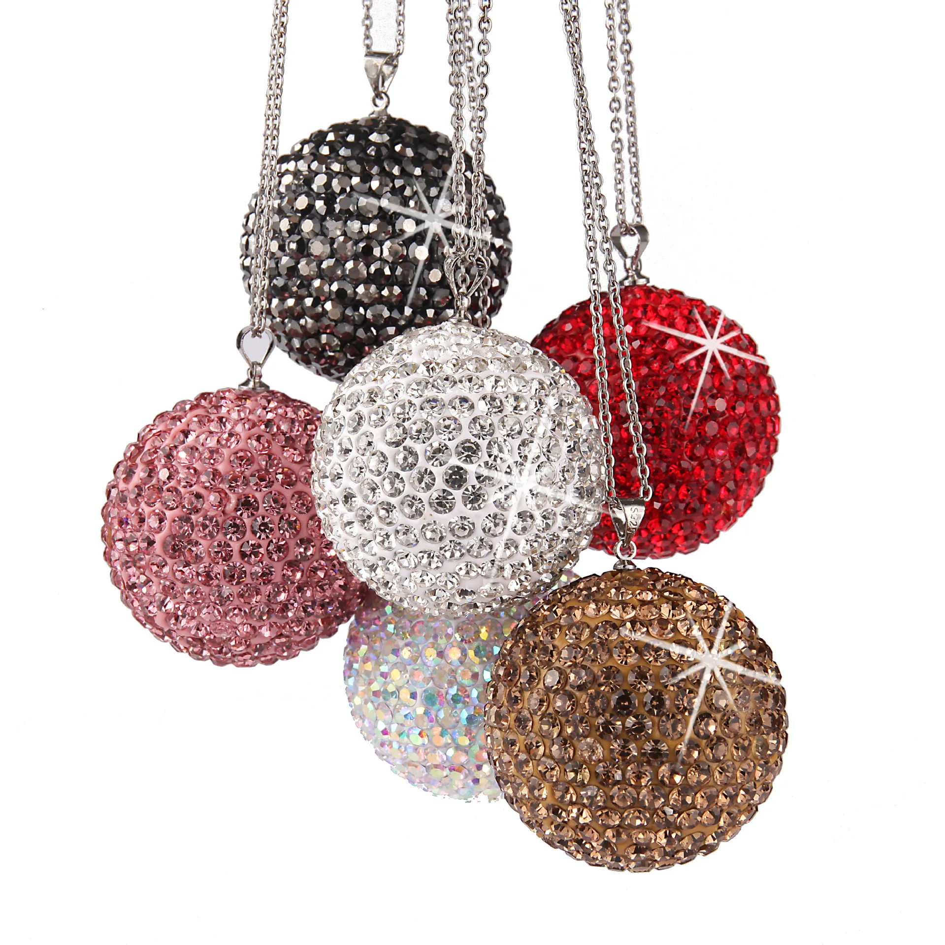 Car Crystal Ball Pendant Cross-border Diamond-encrusted Rearview Mirror Full of Diamond Decoration Ornaments | Автомобили и