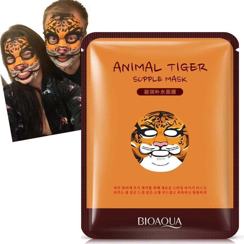 

BIOAQUA Animal Face Masks Skin Care Repair Facial Skin Sheep/Panda/Dog/Tiger Facial Mask Moisturizing Cute Hydrating Facemask