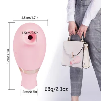 Sucking Vibrator Tongue Licking Vibrating Oral Sex toys, 6 Speeds Nipple Sucking G spot Stimulation Clitoral Sex Toys for Women 6