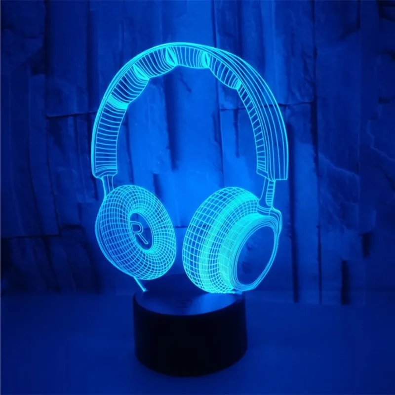 Красочный пресс 3D лампа Иллюзия светодиодный ночной Светильник USB настольная лампа для детей подарок для детей прикроватная Спальня наушники 3D лампа
