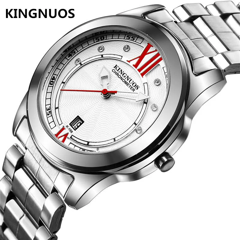 

New Brands KINGNUOS Men Watch Luxury Wristwatch Man Sports Army Watches Fashion Quartz Clock Waterproof Stainless Steel Calendar