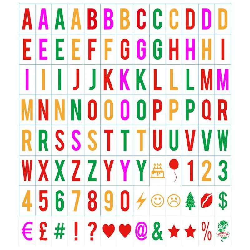 65.4x35mm Cinematic Lightbox Replacement Letters & Numbers Signs for A4 Light Up Letter Box Sign Message Board Black 104pcs