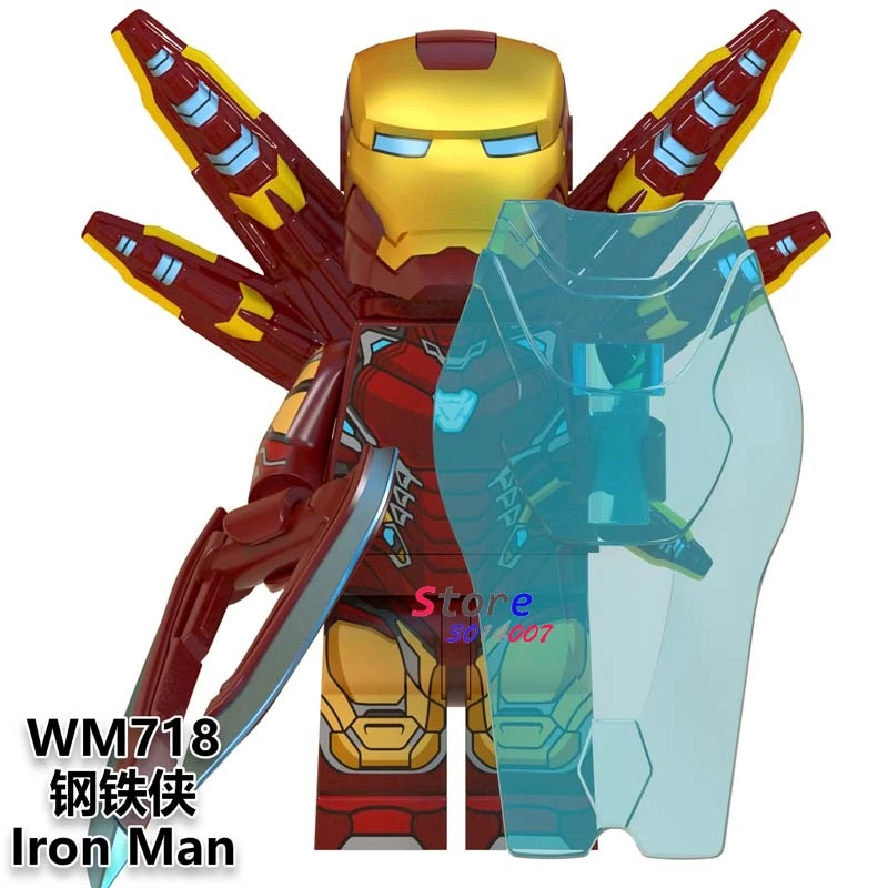 WM718 50 шт. Мстители эндгейм Железный человек MK85 AntMan Hawkeye Военная машина Тор перец Алая ведьма ОСА строительный блок для детей - Цвет: WM718