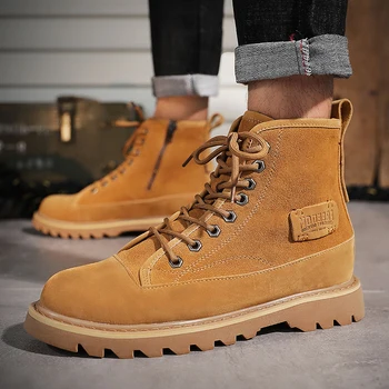 

Mens Boots Winter Boots British Trend Men's Boots Retro Boots Tide Tooling Shoes Fashion Men's Snow Shoes Work Safety Shoes