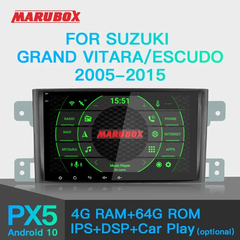 Штатная магнитола для Suzuki Grand Vitara Escudo 2005 2016 MARUBOX Штатное головное устройство PX6