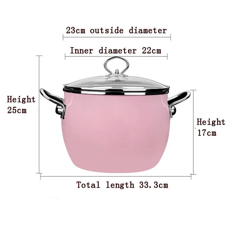 2020 антипригарный эмалированный суповый горшок с бинауральным домашним молочным