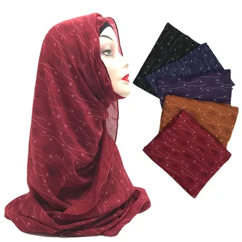 

Women Fashion Floral Prints Cotton Viscose Muslim Hijabs Shawls Scarf Long Pashmina Head Cover Scarfs 180x90cm