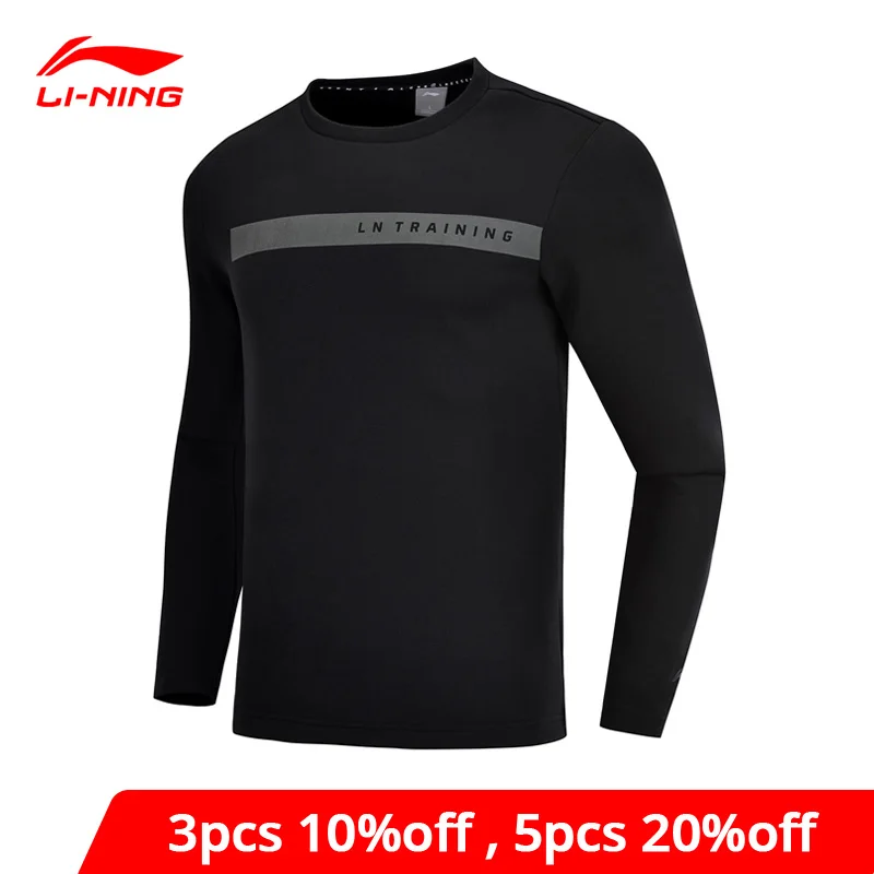 Li-Ning мужской тренировочный свитер обычный крой 66% хлопок 34% полиэстер подкладка li