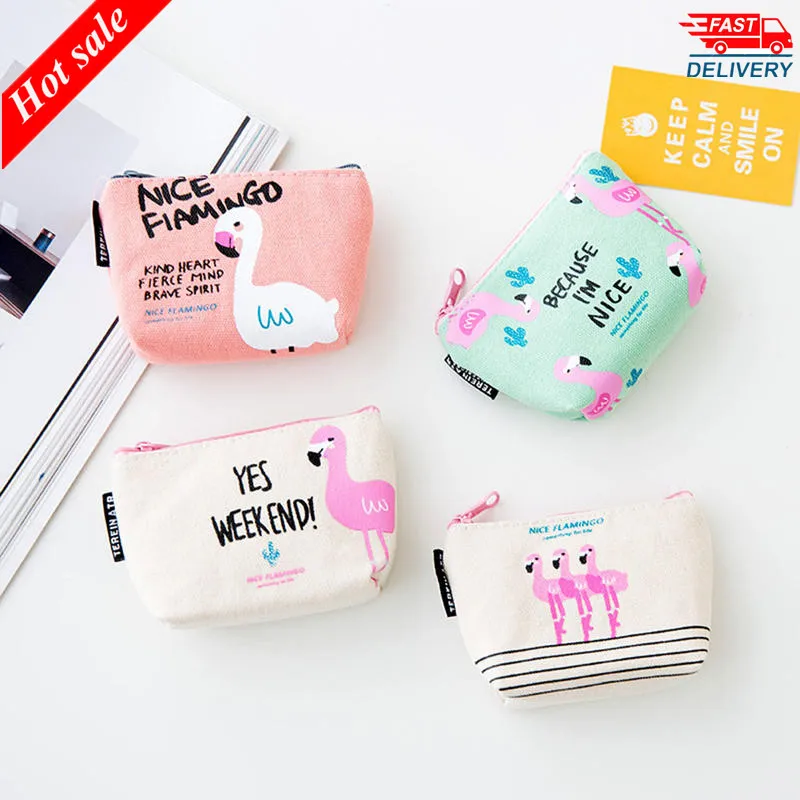 Новинка кошельки для монет популярный женский кошелек с рисунком фламинго сумка