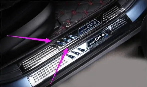 16-18 для Mazda CX-4 Добро пожаловать педаль cx-4 порог из нержавеющей стали яркая полоса cx-4 установка специального назначения - Цвет: 4