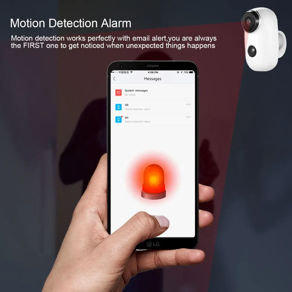 10WiFi IP Security Camera 1080p Rechargeable Outdoor Battery Powered Solar Panel C