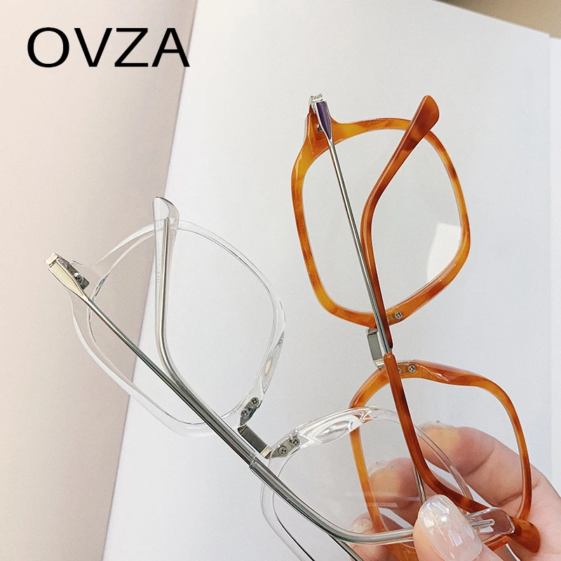 OVZA женские очки модные аксессуары большая оправа с прозрачными стеклами мужские