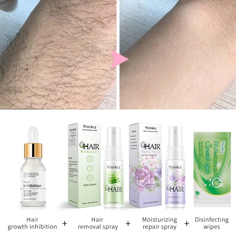 Powerful Permanent Painless Hair Removal Spray Stop Hair Growth Inhibition Shrink Pores Skin Smooth Repair Essence 4