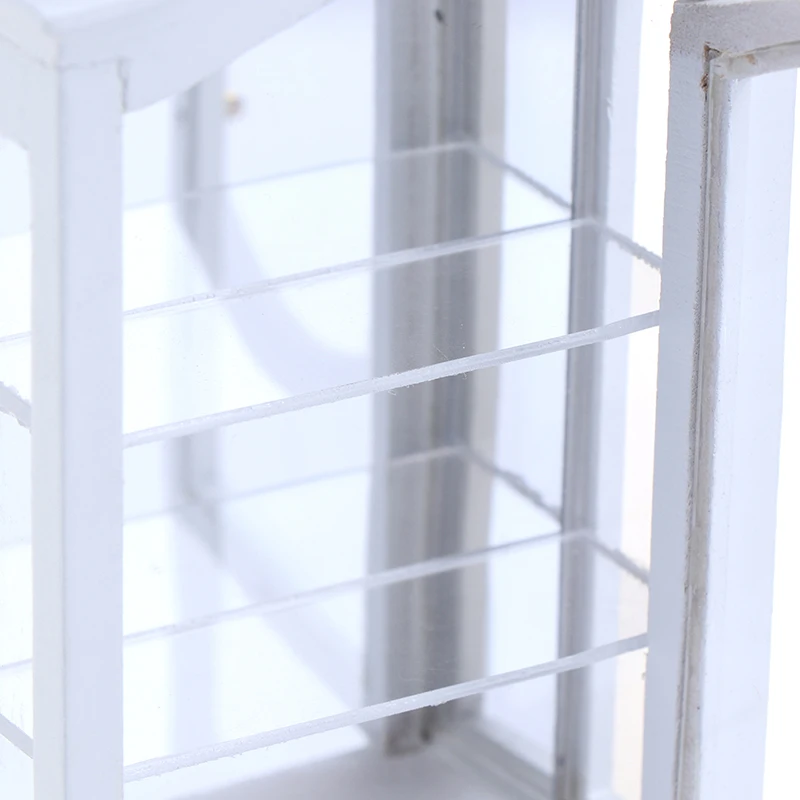 Новинка 1/12 белый кукольный домик миниатюрная мебель кухонный обеденный шкаф выставочная Витрина Полка